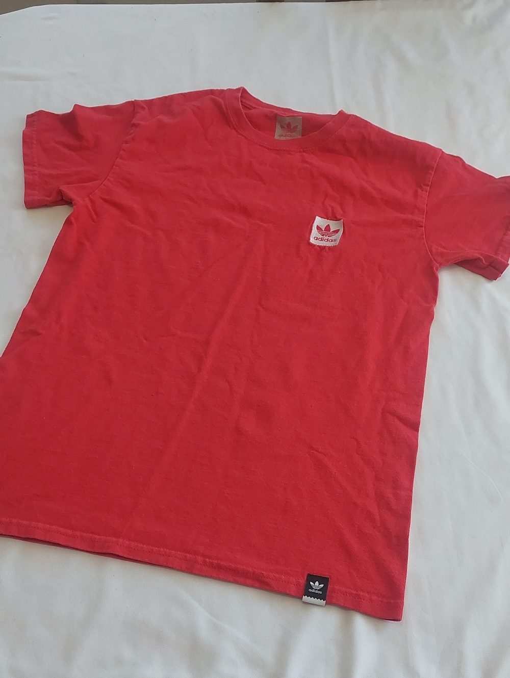 Adidas Red Trefoil Pocket Tee. Size Small